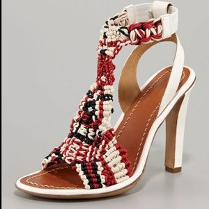❤Host Pick❤Chloe leather woven ankle strap heels